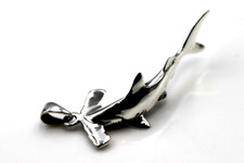 Solid Sterling Silver 925 Hammerhead Shark Pendant Charm