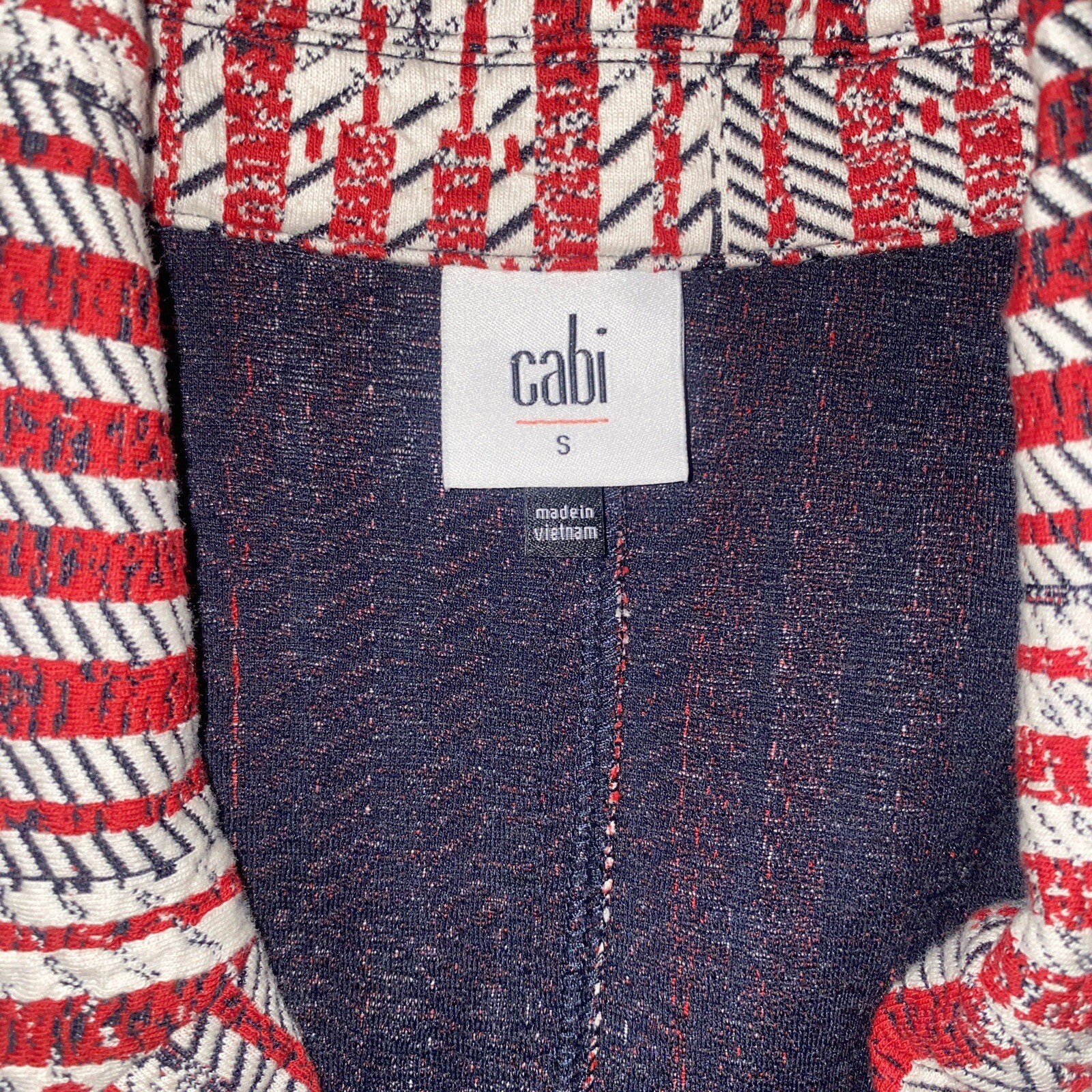 Cabi Small Patchwork Nautical BlazerRed White Nav… - image 8