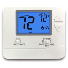 Non-Programmable Digital Thermostat for Home up to 1 Heat/1 Cool with Large L...