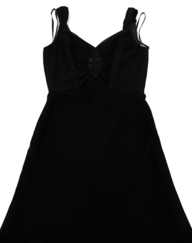 Vintage Evan Picone Dress Womens Sz 4 Black Sleeveless A-Line Gown White Label - 第 14/16 張圖片