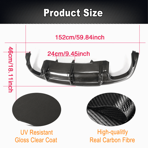 Difusor trasero de carbono para Audi S5 2012-16 parachoques trasero difusor alerón enfoque - Imagen 8 de 11