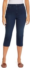Gloria Vanderbilt Womens Amanda Capri Jean Dark Blue Denim Park City Plus Sz 22
