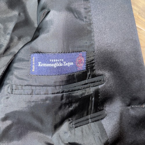Giacca smoking Euromoda Tessuto Ermenegildo Zegna Super 120’s Nero made in Italy - Foto 7 di 22