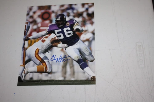MINNESOTA VIKINGS CHRIS DOLEMAN #56 SIGNED 8X10  PHOTO HOF 2012 ACTION POSE