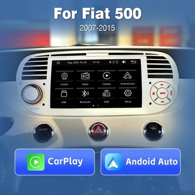 Autoradio Radio RDS Mirror Link CarPlay Android Auto DAB BT Fiat 500 2007-2015