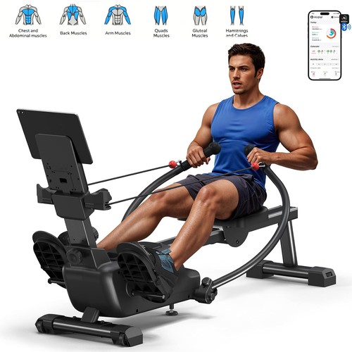 MERACH R26 Magnetic Rowing Machines for Home with 16-Level Ultra-Quiet Rower&App