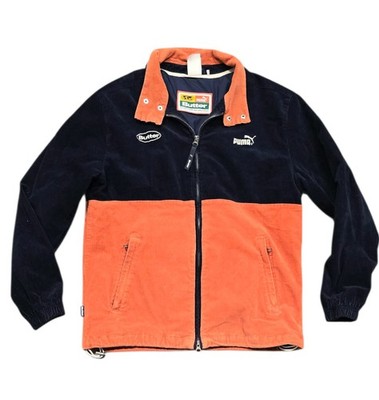 Puma x Butter Goods Corduroy Track Top Jacket Navy Orange Men s Size S 532436-06