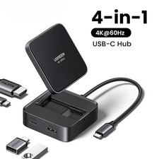 USB-C HUB 4-in-1 4K 60Hz HDMI PD 100W USB-A/C Data Ports Foldable USB Splitter