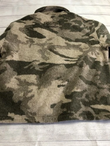 Cabela's Jacket Mens Medium Green Camo Fleece Full Zip Lined Hunting Outdoor image 8