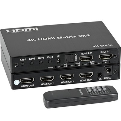 Tripp Lite 4X2 HDMI Matrix Multi-Viewer 4K HDR 4:4:4 RS-23 Remote Control