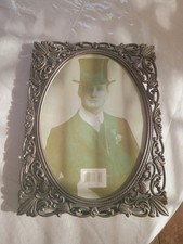 Art Deco Hand Cast Ornate Floral Pewter Photo Picture Frame 8 X 10 photo