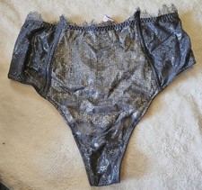Victoria's Secret GREY Metallic Dream Angels High Waist Panties Size SMALL