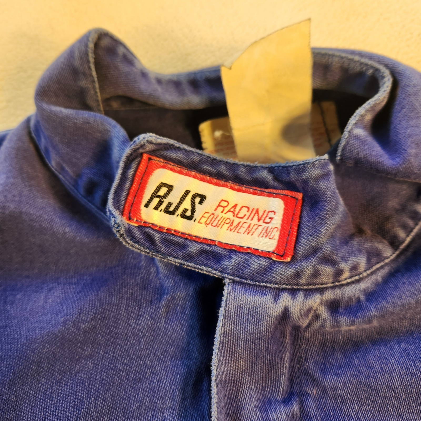 Vintage RJS Jacket FR3 Racing Equipment Adult LG Blue Full Zip Stripes Sfi 