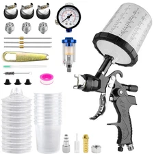 HVLP Air Paint Spray Gun Kits Gravity Feed Car Auto Primer 1.4/1.7/2.0MM Nozzles