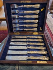 Antique one of a kind Walker and Hall 12 Pc cutlery set 1922