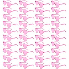 40 Pairs Heart Shaped Sunglasses Bulk, Colorful Rimless Fun Heart Sunglasses ...