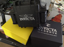 Lot of 3 Invicta Watch boxes 1 black 1 drivers case watch holder and 1 yellow