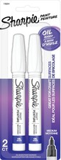 Oil-Based Paint Markers, Medium Point, White, 2 Pack