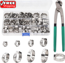 Single Ear Hose Clamps, Oetiker Clamps, 92Pcs 6.0Mm-22.6Mm Crimp Pipe Clamps As