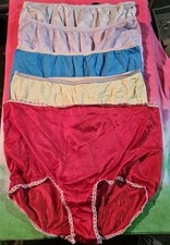 Vintage Nylon Lace Panties Lot Undies High-Waist Granny Panties As Is
