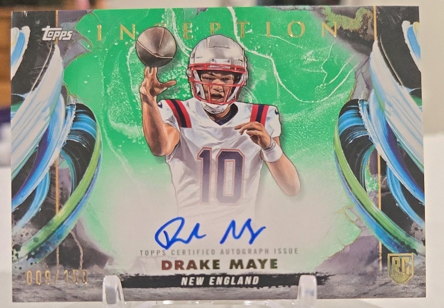 2024 Topps Inception - Rookie Autographs Drake Maye #RA-DM Green /150 (AU, RC)