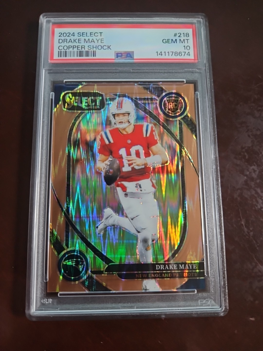 2024 Panini Select - Club Level Drake Maye #218 Copper Shock Prizm /299 (RC)