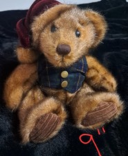 First and Main Plush Christmas Minky Teddy Bear 9" Stuffed Animal Santa Hat Vest