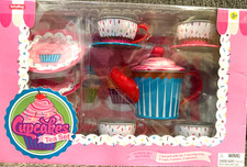 Schylling Tin Cupcake Tea Set 15pc Cups Plates Saucers Tea Pot Tray NIB