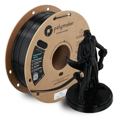 Polymaker PETG Black 3D Printer Filament 1.75Mm 1Kg, High Speed PETG up to 300Mm
