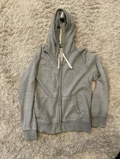 GAP Hoodie Mens Large Gray Full Zip Sweatshirt 100% Cotton EUC