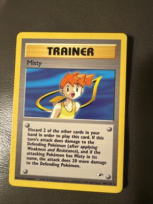 Pokémon TCG Gym Heroes Trainer Misty Non-Holographic 102/132 LP Condition