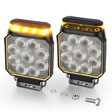 2 x 4" LED Directional Warning Light Beacon For Recovery Lightbar Strobe 12/24V