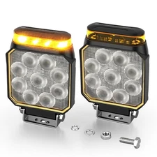 2 x 4" LED Directional Warning Light Beacon For Recovery Lightbar Strobe 12/24V