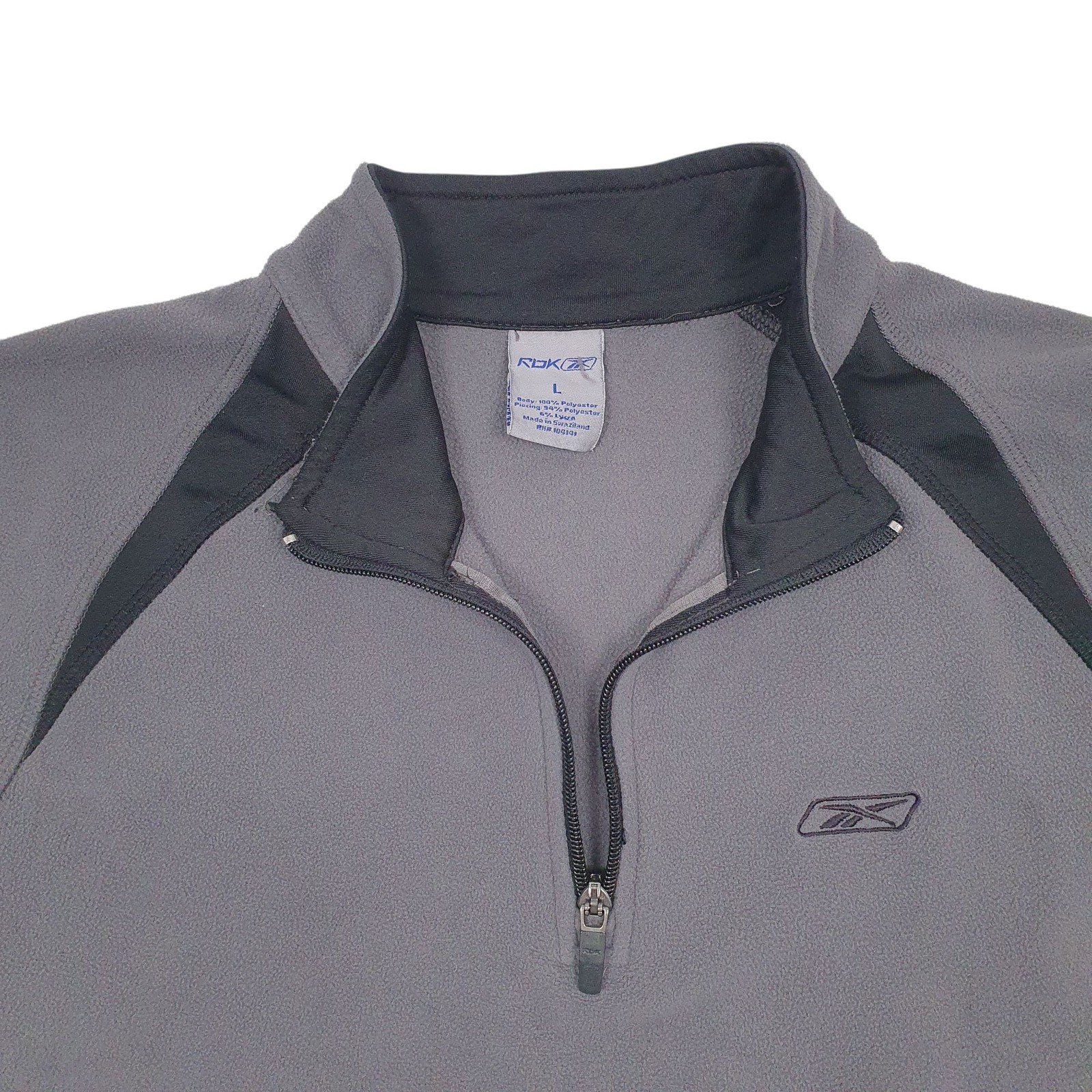 REEBOK 1/4 Quarter Zip Polyester Fleece Jumper Mens L image 2