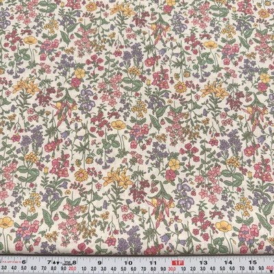 Vintage Sharon Kessler for Concord Florals on Off White Cotton Remnant 14'' x 45''