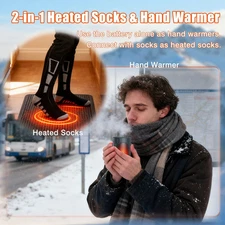 Rechargeable 9000mAh*2 Heated Socks & Hand Warmer for Men Women, Large-Capacity