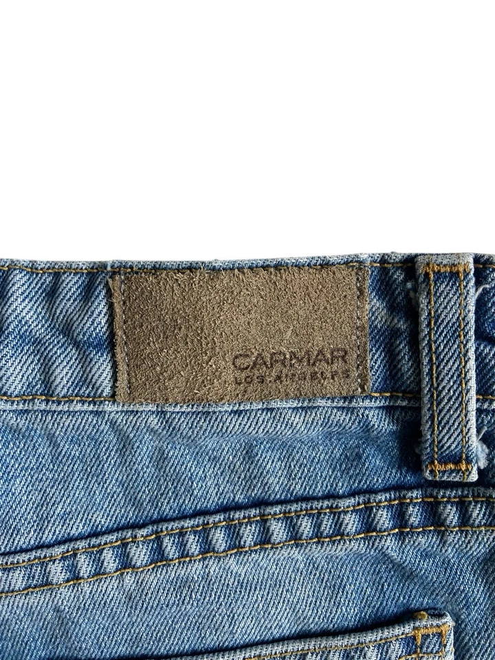 Pantalones Cortos de Jean Carmar Para Mujer Azul Helen Cremallera Completa Expuesta Talla 26 Micro Cheeky Foto 4 de 4