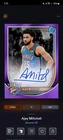 DIGITAL Topps NBA Collect Bowman 26 Ajay Mitchell Purple Signature Iconic