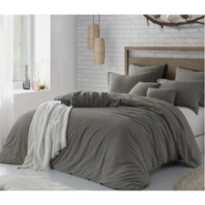 Swift Hone Microfiber Washed Crinkle Duvet Cover Full-Queen