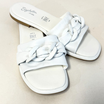 Seychelles Tulum Slide Sandal White Size 8.5 Braided Beachy Summer Vacation NWOB