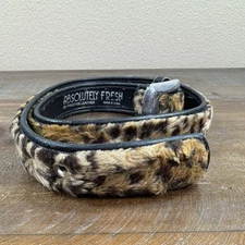 Vintage Absolutely Fresh By Prestige Leather Belt Leopard Print USA 38” Long