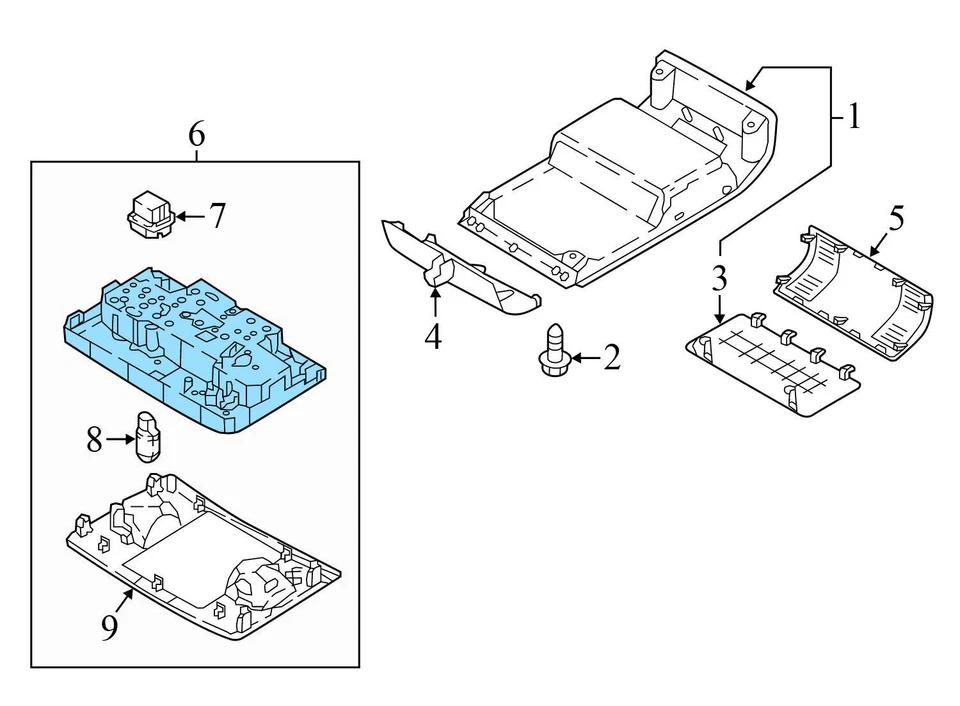 VW TIGUAN 2018-2021 - Luz de lectura cúpula interior delantera 5TA947105 Foto 3 de 4