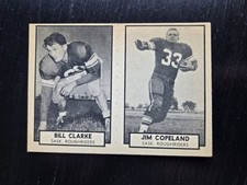 1962 CFL Topps Panel 119 Bill Clarke 120 Jim Copeland Saskatchewan Roughriders