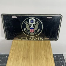 Army Emblem License Vanity Plate Black & Silver Made In USA Mitchell Proffitt Co