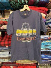 Vintage Screen Stars Best Shirt Mens Large Blue Union Pacific Railroad Tee