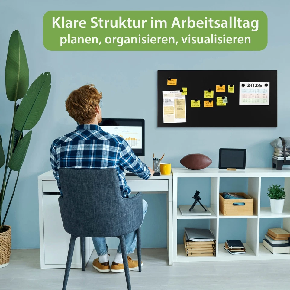 Metall Magnettafel schwarz Memoboard Pinnwand magnetisch Magnetboard Magnetwand - Bild 4 von 4