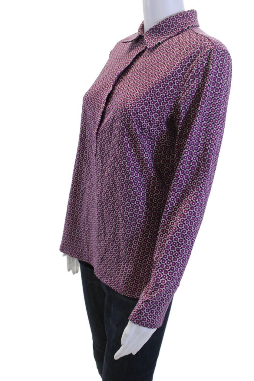 J. Mclaughlin Women Basic Button-Up Black Geometr… - image 2