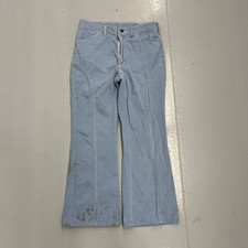 Vintage 70s Maverick Blue Bell Bottom Flared Pants 30x27 1970s True Vintage