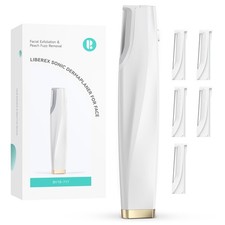 Sonic Dermaplaning Tool for Face - Rechargeable Dermaplane Razor with 6 White