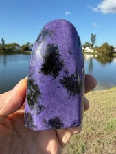 Nice Charoite Polished Gemstone Freeform 3.5" x 1.75" 327 Grams